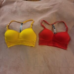 PINK Victoria's Secret Yellow and Red Sports Bras